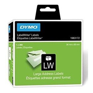 Dymo 1983172, 89mm x 36mm, biele veľké papierové štítky