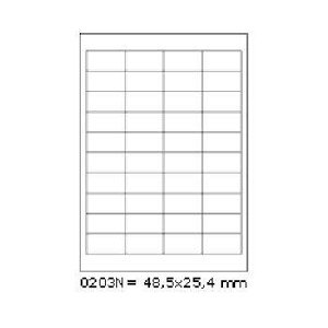 Samolepiace etikety 48,5 x 25,4 mm, 40 etikiet, A4, 100 listov