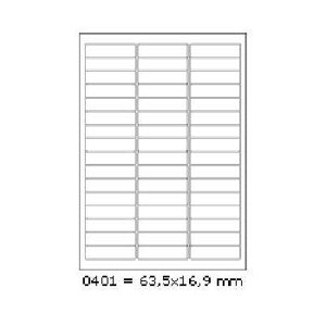 Samolepiace etikety 63,5 x 16,9 mm, 48 etikiet, A4, 100 listov