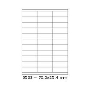 Samolepiace etikety 70 x 25,4 mm, 33 etikiet, A4, 100 listov