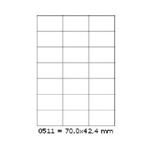 Samolepiace etikety 70 x 42,4 mm, 21 etikiet, A4, 100 listov