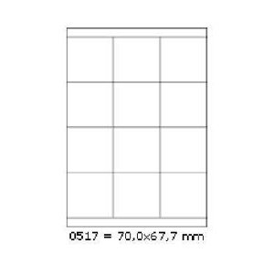 Samolepiace etikety 70 x 67,7 mm, 12 etikiet, A4, 100 listov