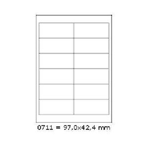 Samolepiace etikety 97 x 42,4 mm, 12 etikiet, A4, 100 listov