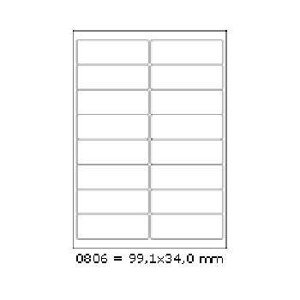 Samolepiace etikety 99,1 x 34 mm, 16 etikiet, A4, 100 listov