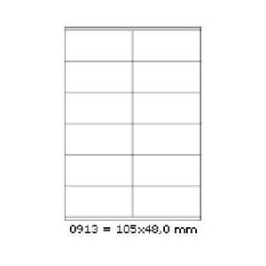 Samolepiace etikety 105 x 48 mm, 12 etikiet, A4, 100 listov