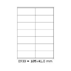 Samolepiace etikety 105 x 41 mm, 14 etikiet, A4, 100 listov