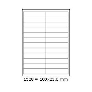 Samolepiace etikety 100 x 23 mm, 24 etikiet, A4, 100 listov
