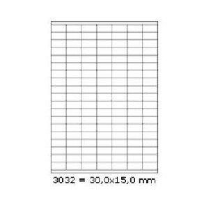 Samolepiace etikety 30 x 15 mm, 133 etikiet, A4, 100 listov