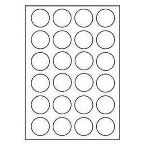 Samolepiace etikety 45 x 45 mm, 24 etikiet, A4, 100 listov