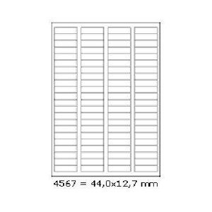 Samolepiace etikety 44 x 12,7 mm, 88 etikiet, A4, 100 listov