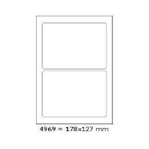 Samolepiace etikety 178 x 127 mm, 2 etikiet, A4, 100 listov