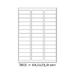 Samolepiace etikety 64 x 21 mm, 39 etikiet, A4, 100 listov