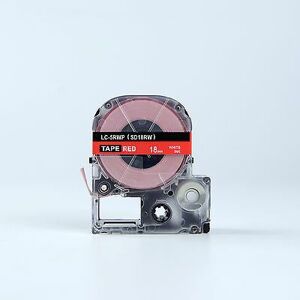Epson LK-SD18RW, 18mm x 9m, bílý tisk / červený podklad, kompatibilní páska