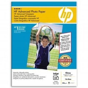 HP Advanced Glossy Photo Paper Q8696A, 250 g/m2, 5x7", 13x18cm, 25ks, lesklý, biely, foto papier
