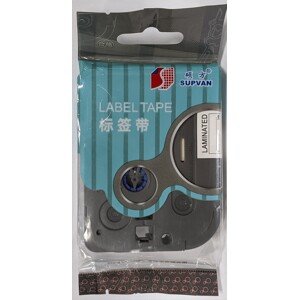 Samolepicí páska Supvan L-325E, 9mm x 8m, biela tlač / čierný podklad, laminovaná
