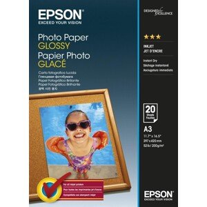 Epson Glossy Photo Paper C13S042536, 200 g/m2, A3, 20ks, lesklý, biely, foto papier