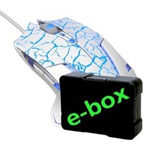 E-blue Myš Mazer Pro EMS600WHCA-IU, 2500DPI, optická, 6tl., drátová USB, bílo-modrá, herní, e-box
