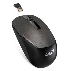 Genius Myš NX-7015 31030019401, 1600DPI, 2.4 [GHz], optická, 3tl., bezdrátová, čokoládová, 1 ks AA, Blue-eye senzor