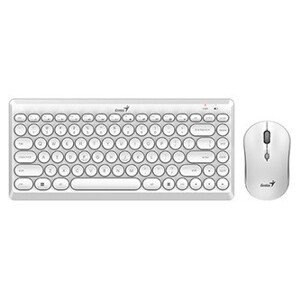 Genius LuxeMate Q8000 31340013412, sada klávesnice s bezdrátovou optickou myší, 4x AAA, CZ/SK, klasická, kulaté klávesy typ 2.4 [Ghz], bezdrát
