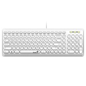Genius Slimstar Q200 31310020413, klávesnice CZ/SK, klasická, tichá typ drátová (USB), bílá, ne