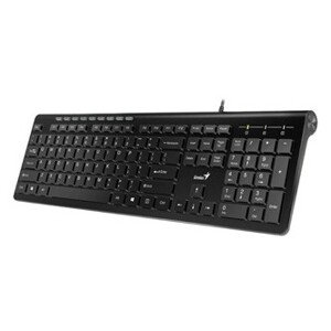 Genius Slimstar 230 31310010400, klávesnice US, multimediální, slim typ drátová (USB), černá