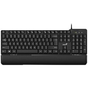 Genius KB-100XP 31310050403, klávesnice CZ/SK, klasická, voděodolná, typ drátová (USB), černá, ergo předložka