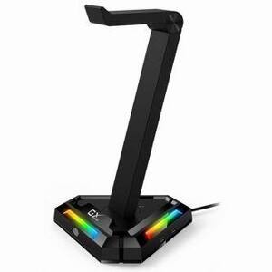 Genius RGB podsvícený stojan na sluchátka GX-UH100 31250017400, 2x USB-A 2x USB-C HUB, černý