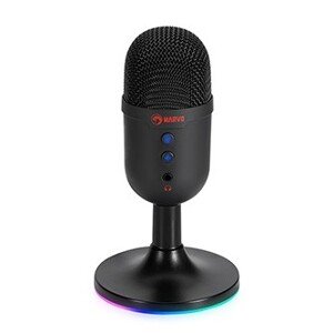 Marvo, herní/streamovací mikrofon, MIC-06 BK, černý, RGB podsvícení, vstup pro sluchátka