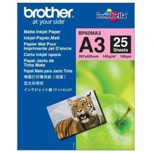Brother Photo Matt Paper BP60MA3, 145 g/m2, A3, 25ks, matný, atramentový, biely, foto papier