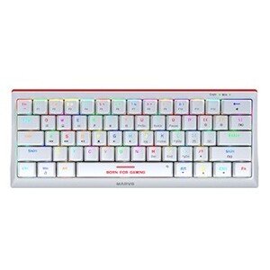 Marvo KG962G WH EN-R, klávesnice US, herní, mechanická typ drátová (USB), bílá, RGB, červené spínače
