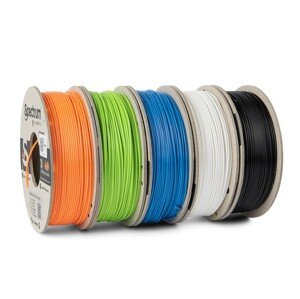 Spectrum 80747 3D filament, Premium PLA, 1,75mm, 5x250g, mix Polar White, Deep Black, Lion Orange, Pacific Blue, Lime Green