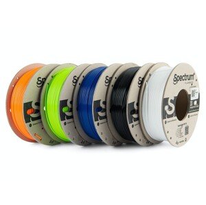 Spectrum 80748 3D filament, Premium PET-G, 1,75mm, 5x250g, mix Artic White, Deep Black, Lion Orange, Navy Blue, Lime Green