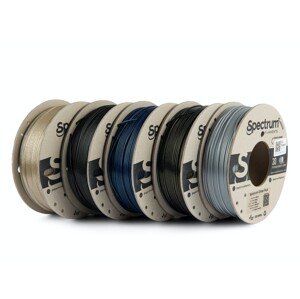 Spectrum 80753 3D filament, PLA Glitter, 1,75mm, 5x250g, mix Aurora Gold, Volcano Grey, Silver Metallic, Clear Gold, Stardust Blu