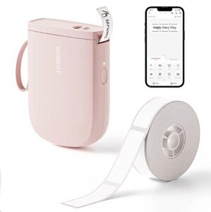 Niimbot D11-H Smart 1AA57321601, štítkovač, ružový + role etikiet