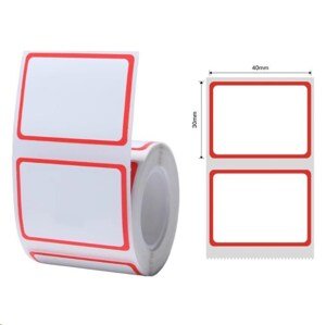 Niimbot štítky T A2A78268903, 40x30mm 230ks Červený rámik pre B21, B21S, B3, B1S
