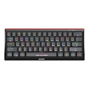 Marvo Hecate 61B KG962G EN-B, klávesnice US, herní, mechanická typ drátová (USB), černá, RGB, modré spínače