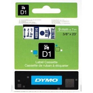 Dymo D1 40914, S0720690, 9mm x 7m, modrá tlač / biely podklad, originálna páska