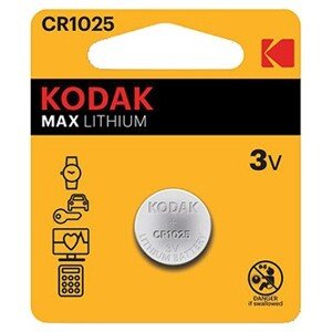 Baterie jednorázová lithiová, knoflíková, CR1025, 3V, Kodak, blistr, 2-pack, KOD-1025BL2