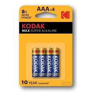 Baterie jednorázová alkalická, tužková, AAA, 1.5V, Kodak, blistr, 4-pack, KOD-LR3MAX, Alkaline Max