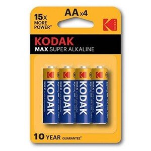Baterie jednorázová alkalická, tužková, AA, 1.5V, Kodak, blistr, 4-pack, KOD-LR6MAX, Alkaline Max