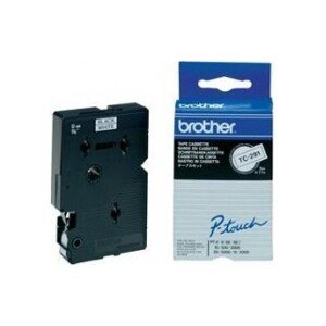 Brother TC-291, 9mm x 7,7m, čierna tlač / biely podklad, originálna páska