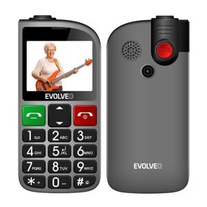 EVOLVEO EasyPhone FL, mobilný telefón pre seniorov s nabíjacím stojanom, strieborný