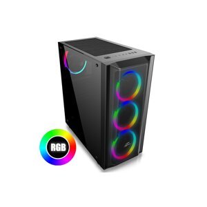 EVOLVEO Ptero Q1, skříň ATX, 4x ARGB ventilátor, černá