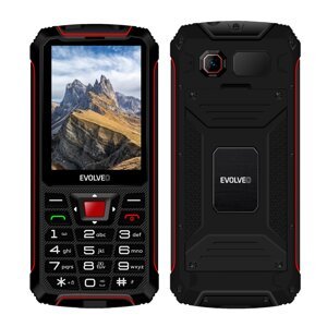 EVOLVEO StrongPhone W4, vodeodolný odolný telefón Dual SIM, čierno-červený