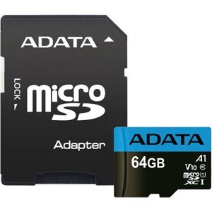 ADATA Micro SDXC Premier 64 GB 85 MB/s UHS-I A1 + SD adaptér