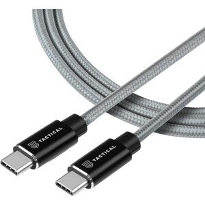 Tactical Fast Rope Aramid Cable USB-C/USB-C (100W 20V/5A) 2m sivý