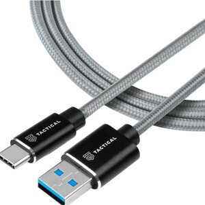 Tactical Fast Rope Aramid Cable USB-A/USB-C 2m sivý