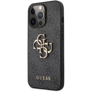Guess PU 4G Metal Logo Case iPhone 13 Pro sivý