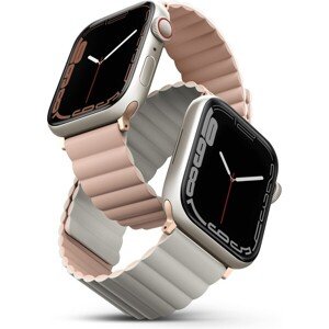 UNIQ Revix obojstranný remienok pre Apple Watch 45/44/42mm Blush (ružový/béžový)