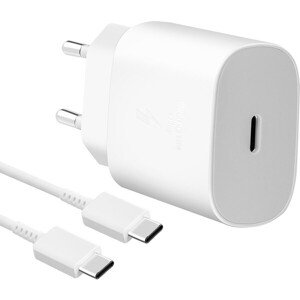 Samsung 25W USB-C nabíjačka s káblom biela (Bulk)